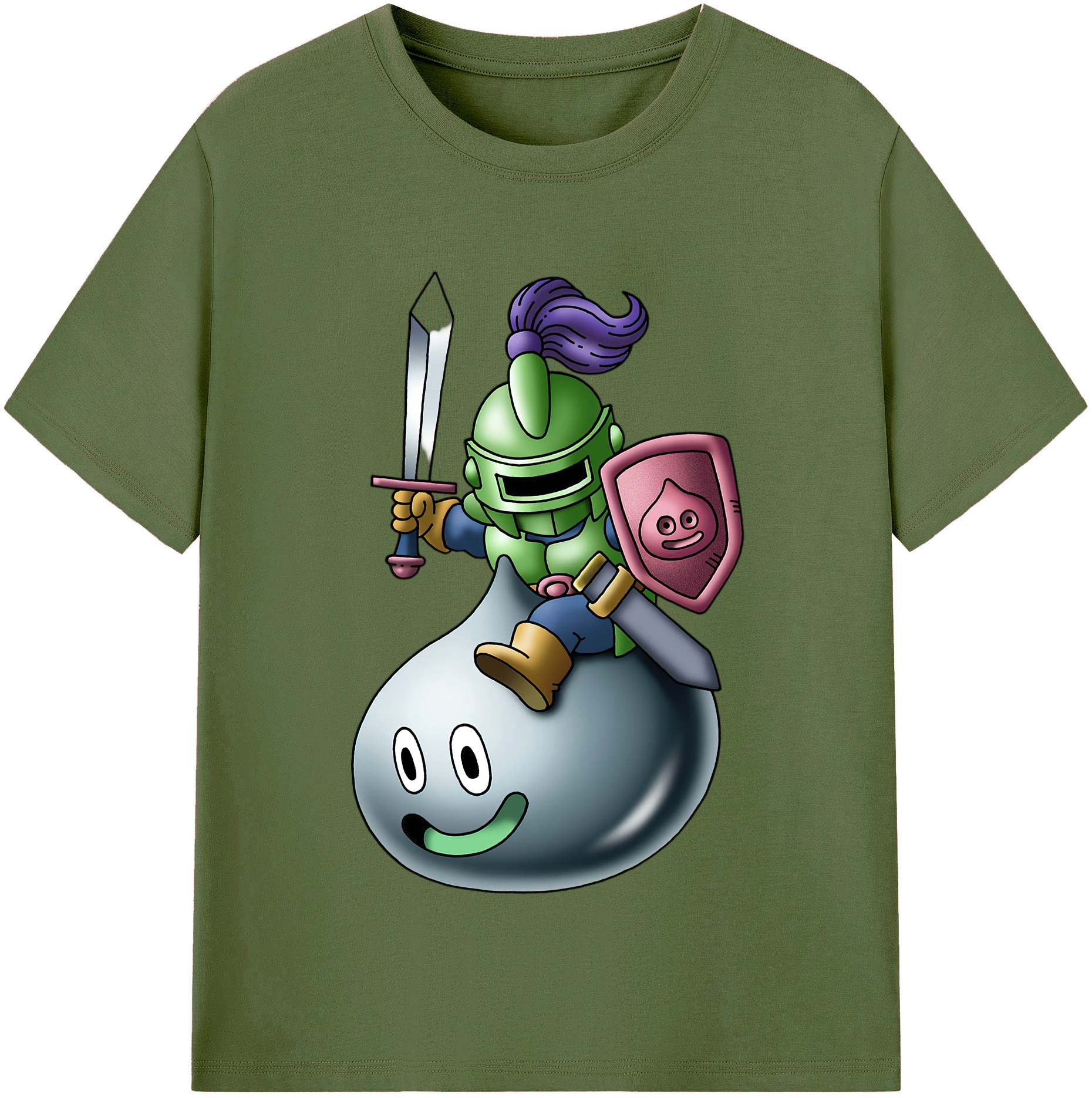 （画像用） ドラゴンクエスト Doragon Kuesuto Dragon Quest 綿100％半袖Tシャツ（フロントプリント）